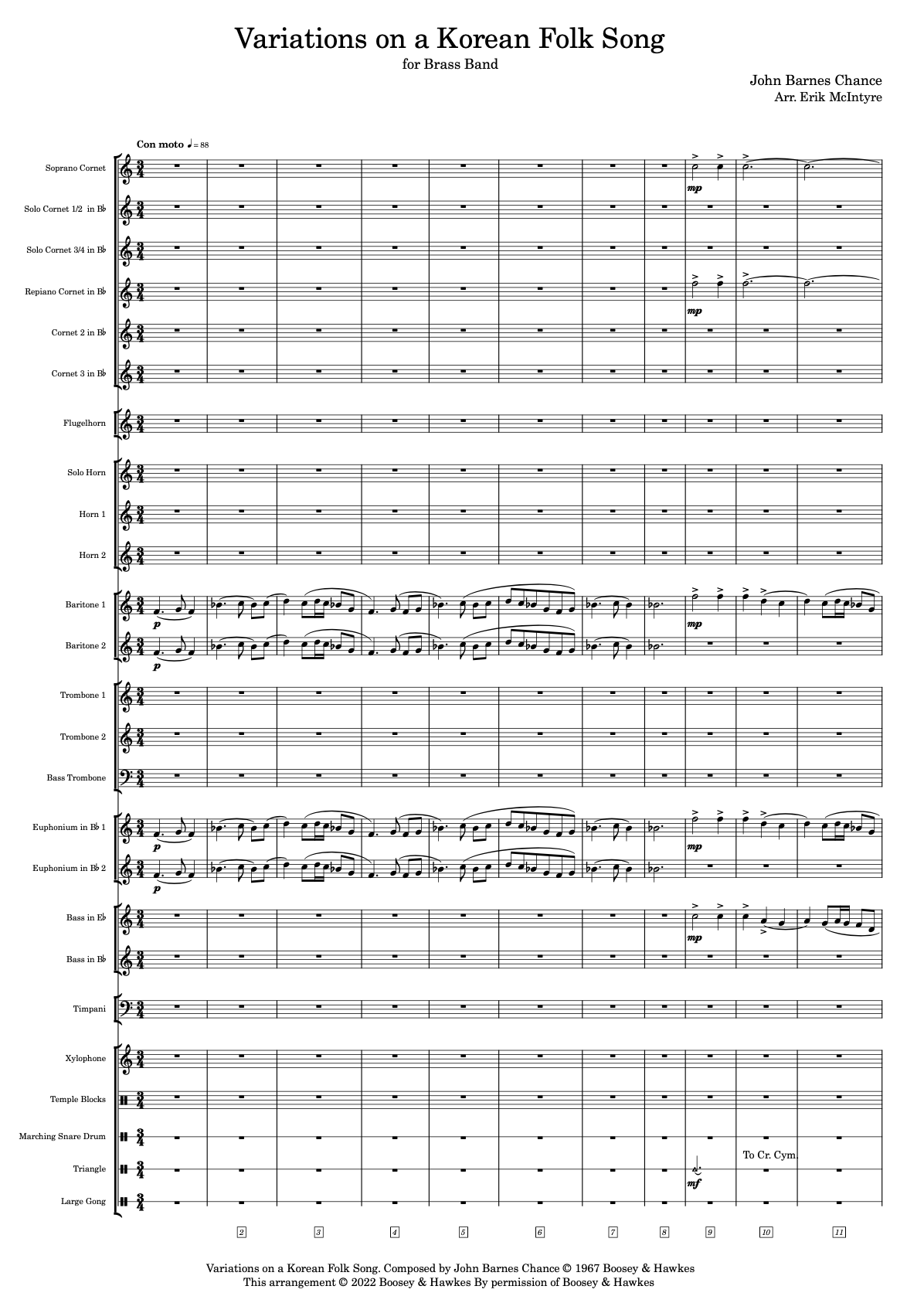 Chance: Variaciones sobre una canción folclórica coreana - Banda de música