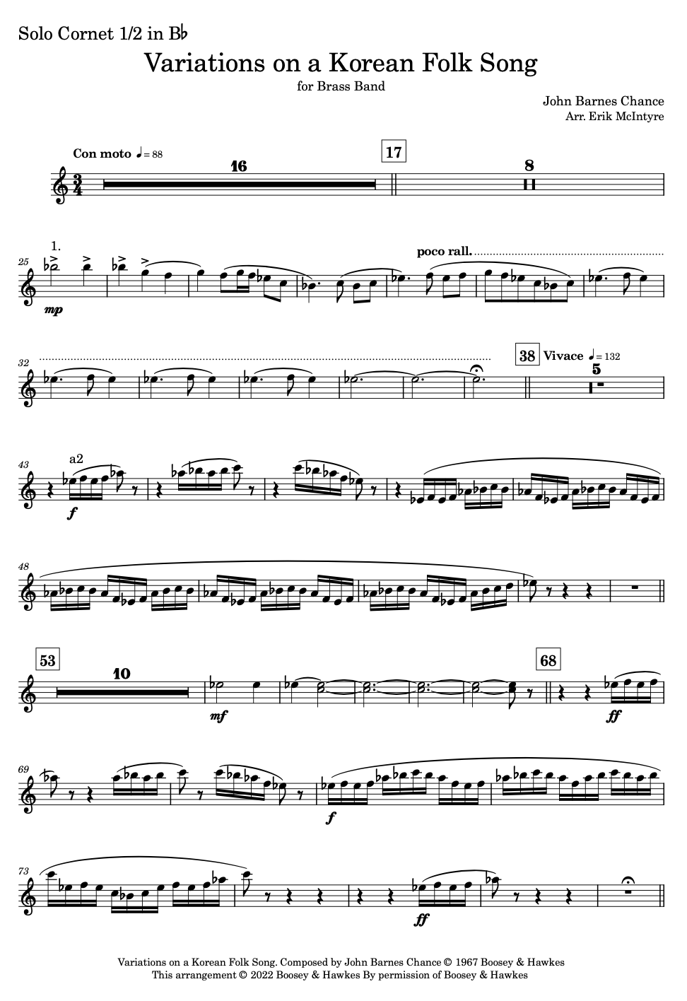 Chance: Variaciones sobre una canción folclórica coreana - Banda de música