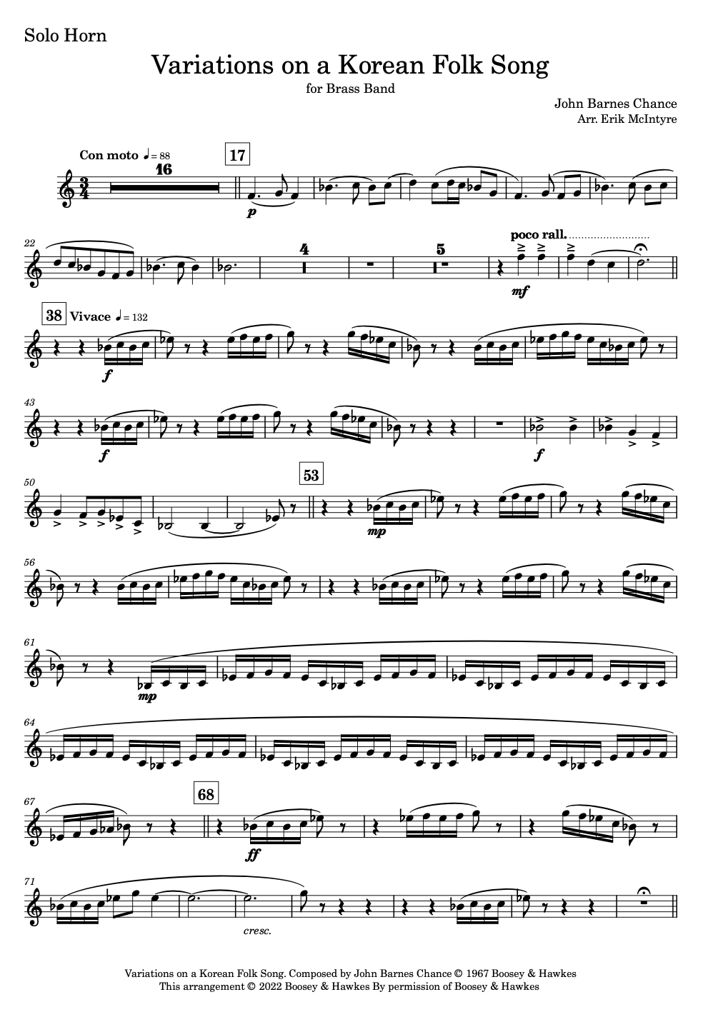 Chance: Variaciones sobre una canción folclórica coreana - Banda de música