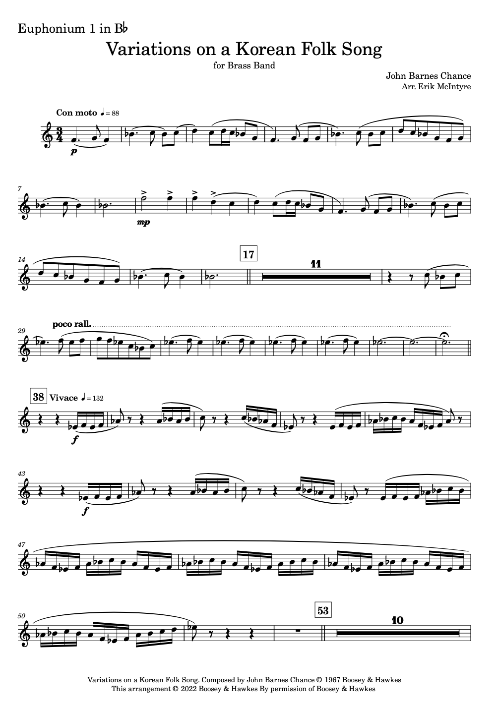 Chance: Variaciones sobre una canción folclórica coreana - Banda de música