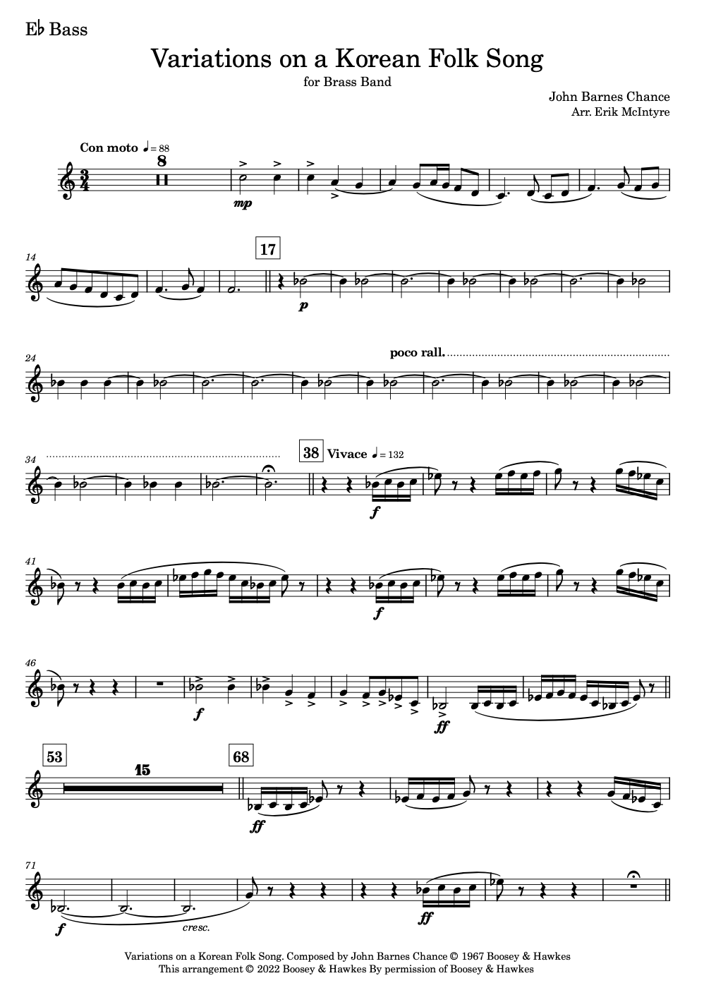 Chance: Variaciones sobre una canción folclórica coreana - Banda de música