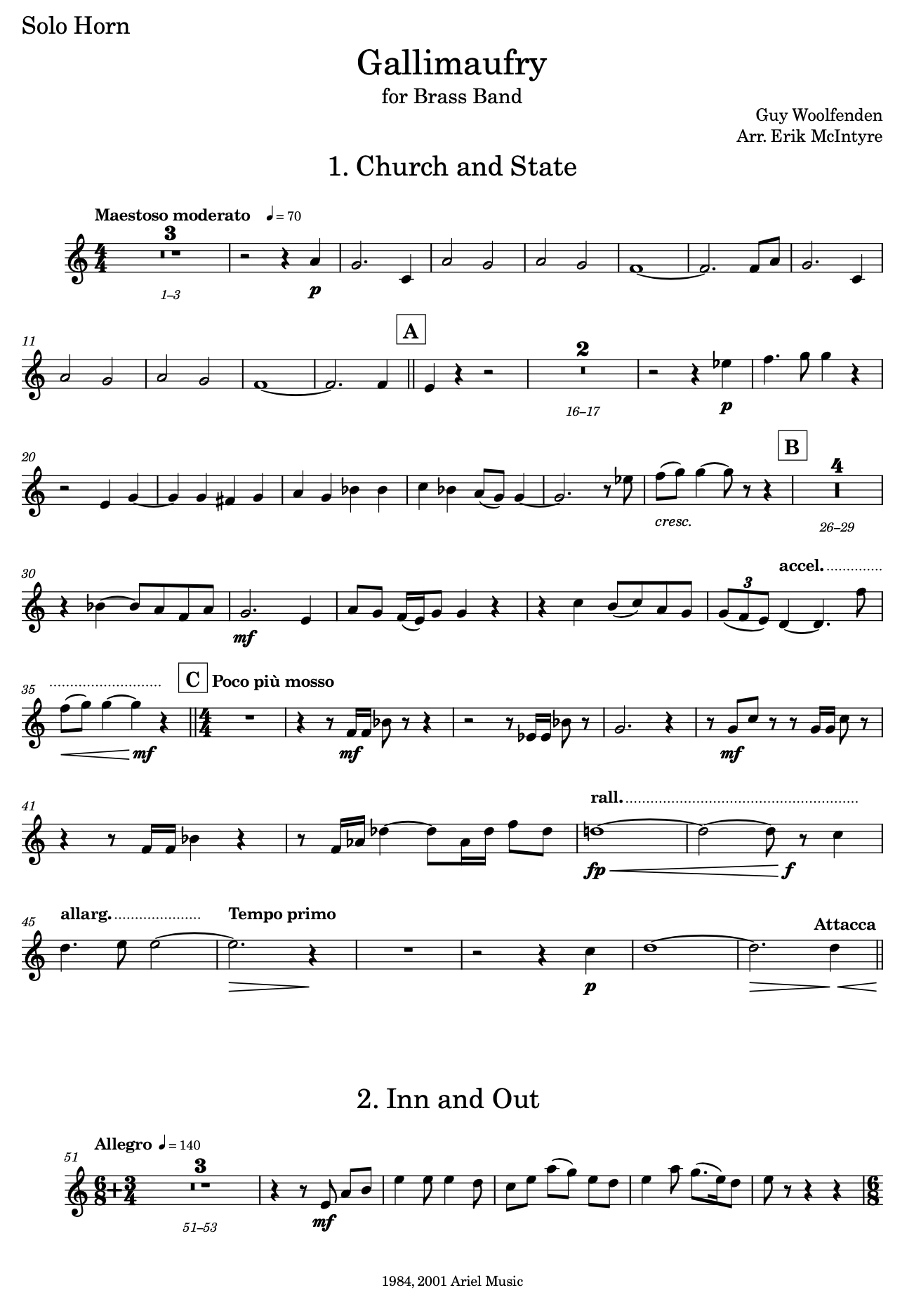 Woolfenden: Gallimaufry - Banda de música